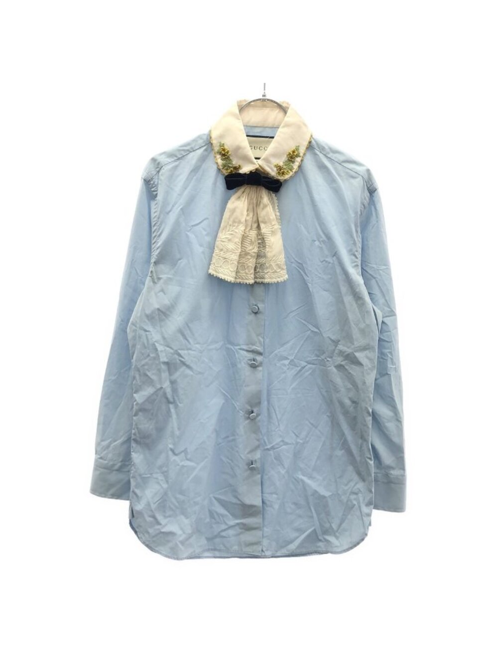 Gucci Sample Embroidery Color Poplin Shirt Zafwo Blue 40